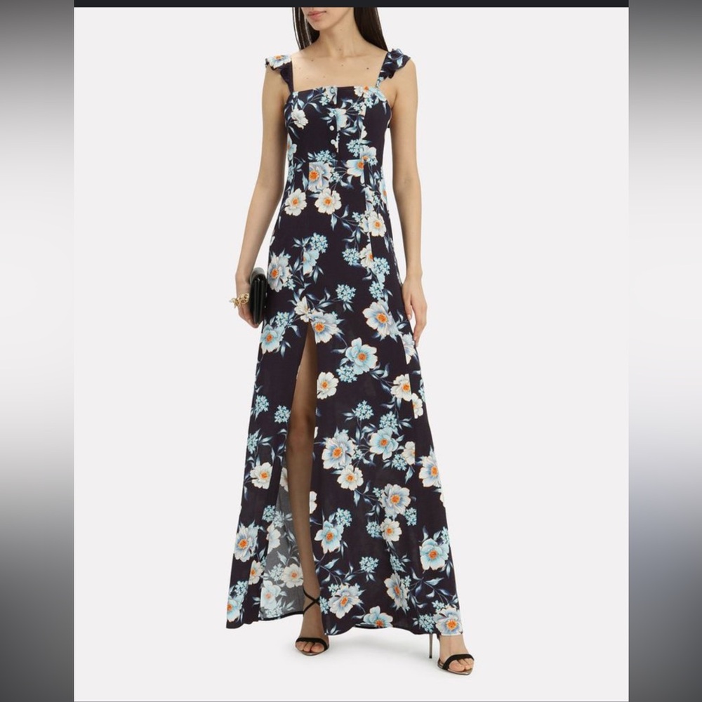 Flynn Skye Bardot Maxi Dress Small *NWT* Navy Blue